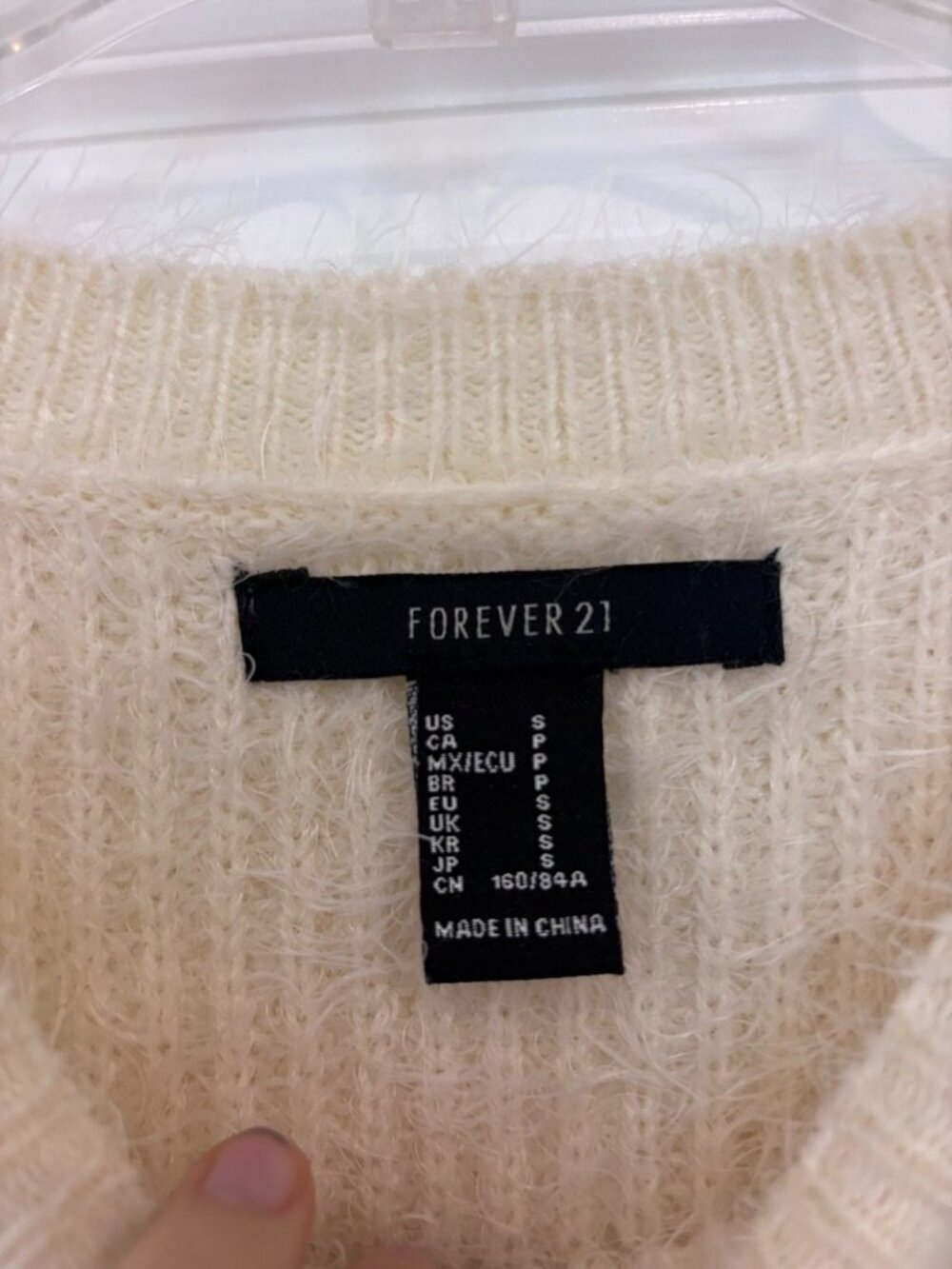 Forever 21 Cream Fuzzy Sweater - Picture 5 of 6